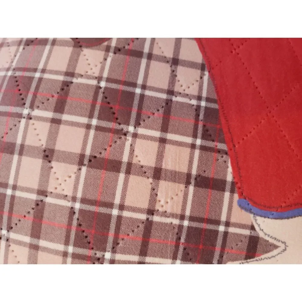 Dog Pillow Pug Quilted Plaid 18 x 15 Decor‎ Herringbone Canine Soft Plush Throw